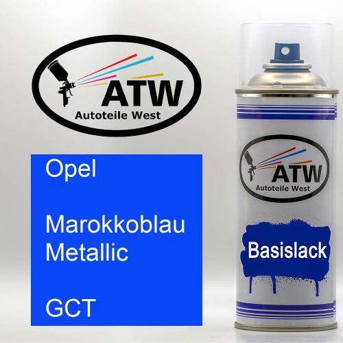 Opel, Marokkoblau Metallic, GCT: 400ml Sprühdose, von ATW Autoteile West.